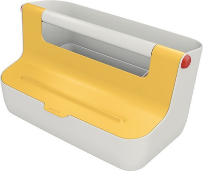 Кутија за организација Leitz Cosy Storage Container with Handle 61250019, со рачка, со капак, жолта