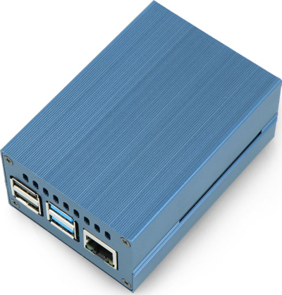 Kuti metalike OEM për Raspberry Pi 4B DNG-16014, me ventilator, blu