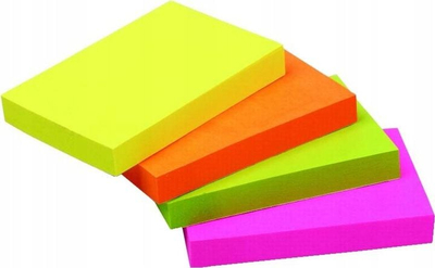 Fletëngjitëse neon Stick Notes, 51x76mm, 80 fletë, shumëngjyrëshe