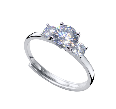Unazë për femra CRYSTalp Trilogy 50557.S, e argjendtë
