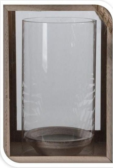 Lanternë dekorative Wind Light me gjethe, 26x18x18 cm, efekt druri, transparente