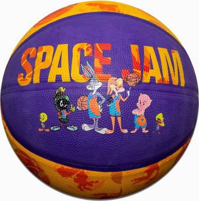 Top basketbolli Spalding Space Jam Tune Squad III, numri 7, për jashtë, portokalli vjollcë