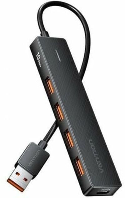 HUB USB Vention 5 me 1, nga USB A në 4x USB 3.2 Gen2 edhe USB C 10Gbps, i zi