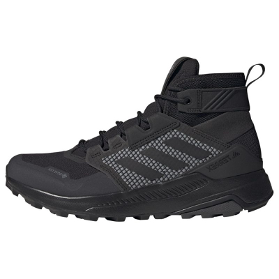 Atlete malore Adidas Terrex Trailmaker Mid GTX me Gore‑Tex, shollë Traxion, ngjyrë e zezë