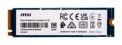 SSD MSI Spatium M450, NVMe M.2, 1TB, PCIe 4.0