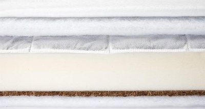 Dyshek për bebe Sensillo Buckwheat Foam Coconut, 120x60 cm, me kokosi dhe hikërror, i bardhë
