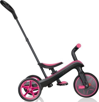 Tricikël 4-në-1 Globber Explorer Trike, me tendë dielli, rrip sigurie 5 pika, rozë