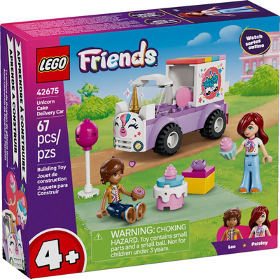 Set ndërtimi LEGO Friends Unicorn Car for Cake Delivery 42675, për fëmijë, shumëngjyrësh