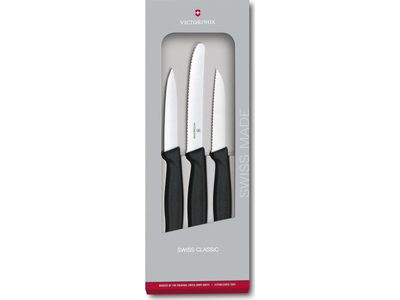 Thikë Victorinox për prerje SwissClassic se, 3 copë, e zezë