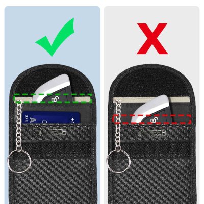 Çantë Faraday Tech-Protect KLR100, bllokon RFID, për çelësa keyless, karbon e zezë