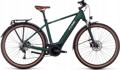 Електричен велосипед Cube Touring Hybrid ONE 500 2023, батерија 500Wh, преден амортизер, темно зелена