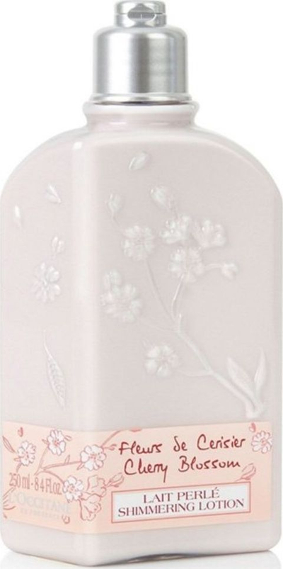 Locion trupi L'Occitane Cherry Blossom Shimmering, 250 ml, me shkëlqim të lehtë, për gra