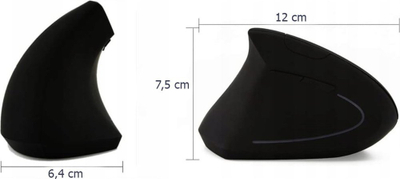 Maus ergonomik vertikal Zenwire X5, me kabllo USB, 1200 DPI, i zi