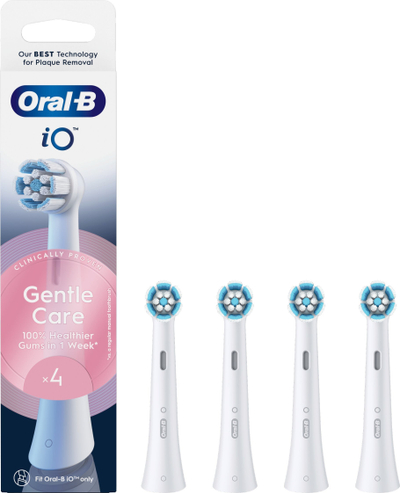 K глава заменлива Oral B iO Gentle Care, за чувствителни непца, 4 парчиња, бели