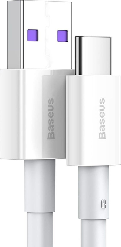 Kabllo USB Baseus CATYS-02, USB-A në USB-C, 1 m, 66W, e bardhë