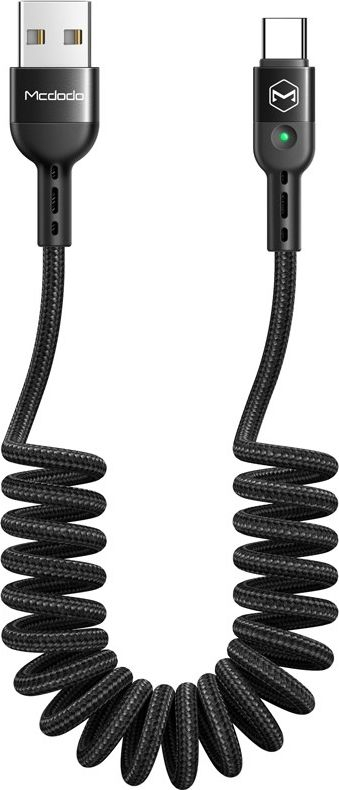Kabllo USB Type C Mcdodo, 1.8 m, 2A, me dritë LED, e zezë