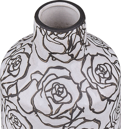Vazo për zbukurim Beliani ALINDA, stoneware, 26 cm, e bardhë