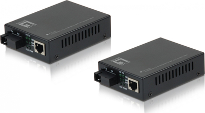 Set media konvertues LevelOne FVT-2202, RJ45 në SC BIDI, Fast Ethernet 10/100Mbps, single-mode