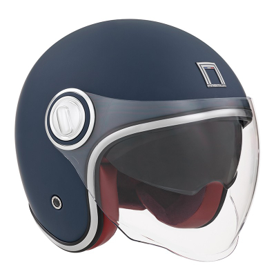Helmeta moto Nox Premium Heritage Jet, polikarbonat, vizier kundër rrezeve UV, e zezë