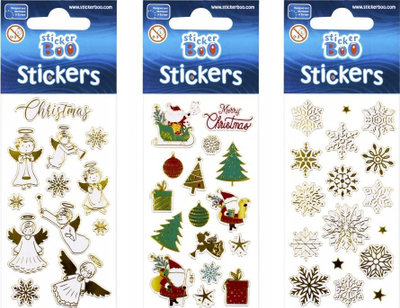 Ngjitëse Sticker Boo Christmas 478079, me motive festash, me ngjyrë ari