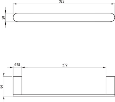Mbajtës peshqiri Round, 30 cm, çelik inox, krom