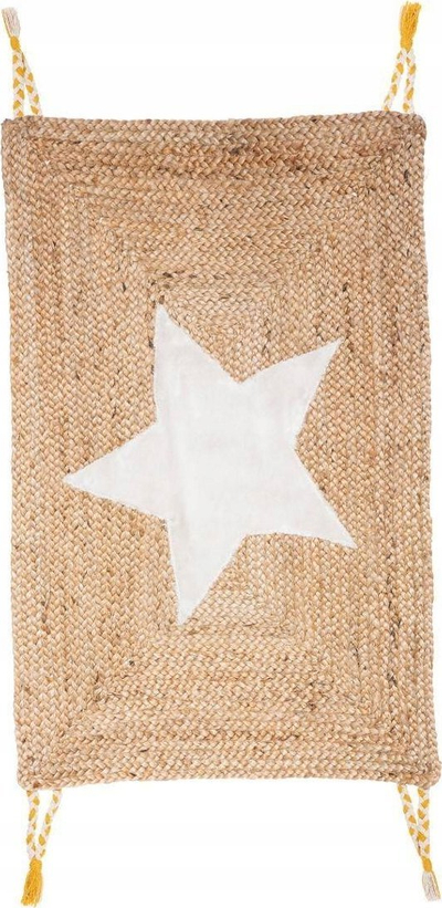 Qilim për kalamoj Atmosphera Soft Star, prej jute, 60x90 cm, ngjyrë natyrale me yll të bardhë