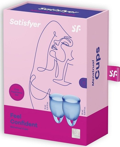 Kupa menstruale Satisfyer Feel Confident, set me 2 copë, silikon mjekësor, rozë