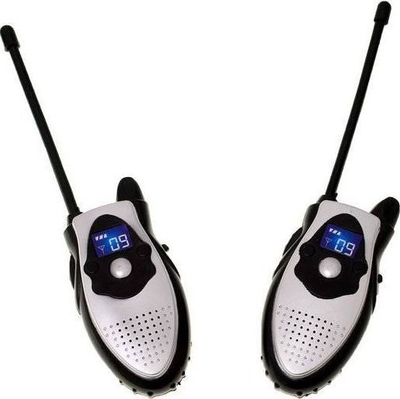 Lodër walkie talkie policie 3 në 1, 2 radiolidhje dore, stacion bazë, bardhë e zezë