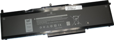 Bateri laptopi BTI WFWKK, 92Wh, 6 cell Li Ion, për Dell Precision 3530, e zezë