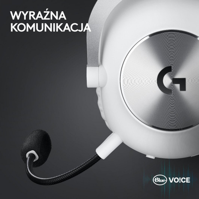 Kufje gaming Logitech G Pro X2 Lightspeed, pa tela, me mikrofon, të bardha