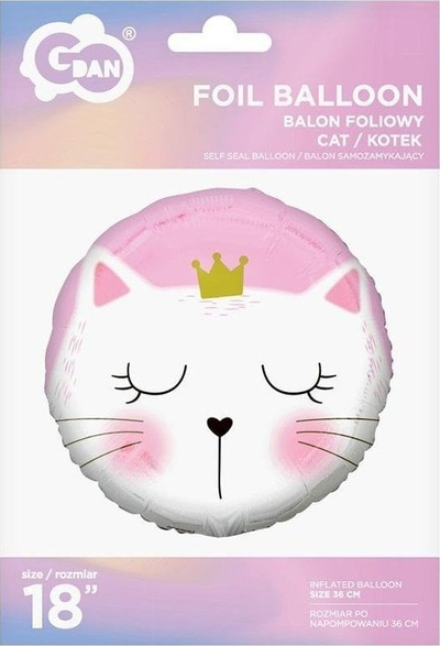 Balonë dekorative GoDan Kitten, folje, 45cm, rozë