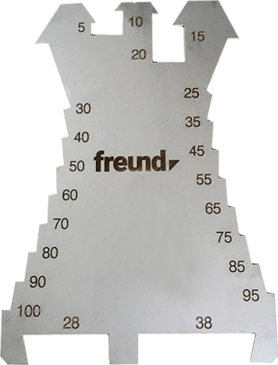 Pllakë matse Freund 01132000, 5-100mm, metal, ngjyrë argjendi