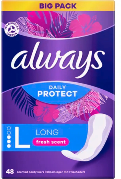 Pëlhura higjienike Always Daily Protect Long, me aromë, 48 copë