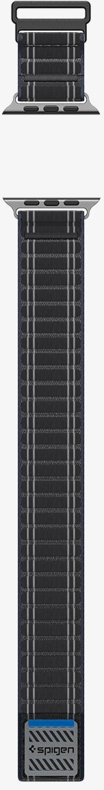 Rrip ore Spigen Fabric Band, për Apple Watch 44mm 45mm 46mm 49mm, najlon tekstil, mbyllje me velkro, i zi