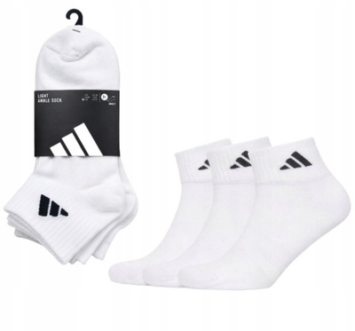 Çorape Adidas Light Ankle, set 3 palë, sportive, të bardha