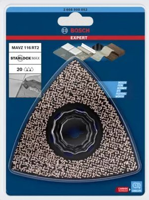Pllakë gërryese Bosch MAVZ116RT2 MultiMaterial, Starlock Max, karbid, e artë