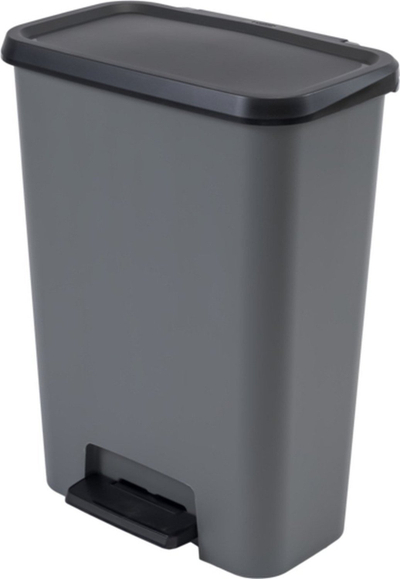 Kosh mbeturinash Curver Trash Bin, 50L, me pedale, gri e errët