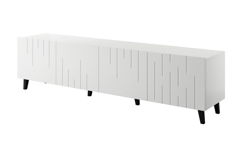 Komodë TV Cama Meble Bari, MDF, 200x42x52 cm, e bardhë