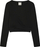 Bluzë crop me mëngë të gjata Champion Crewneck W 117435, 100% pambuk, për goca, e zezë