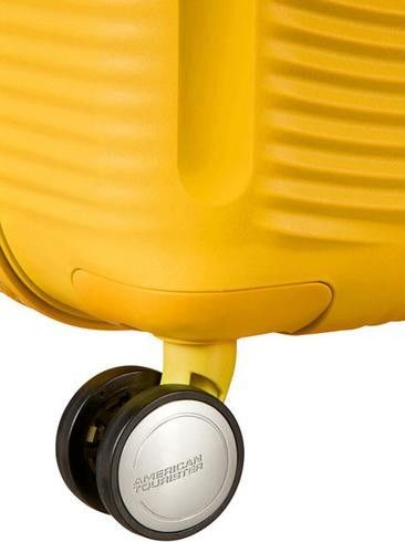 Куфер American Tourister SoundBox Medium, со проширување, 4 тркала, жолт