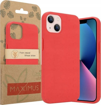 Kapak mbrojtës MX Eco për iPhone 15 Pro Max, i biodegradueshëm, nga kashtë gruri me TPU, i kuq