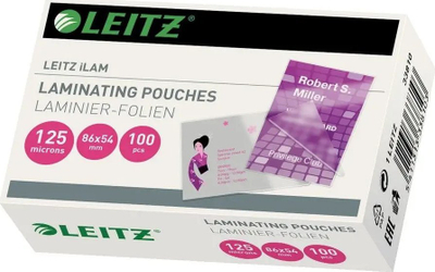 Xhepa laminimi Leitz Credit Card 33810, madhësia kartë kredie, paketim 100 copë, transparent
