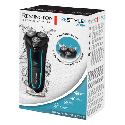 Aparat rroje Remington Style Series Aqua R6 R6000, elektrik, rezistent ndaj ujit, i zi me blu