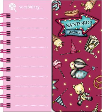 Fletore Santoro Vocabulary Learning Fireworks, me spirale, format i vogël, burgundy