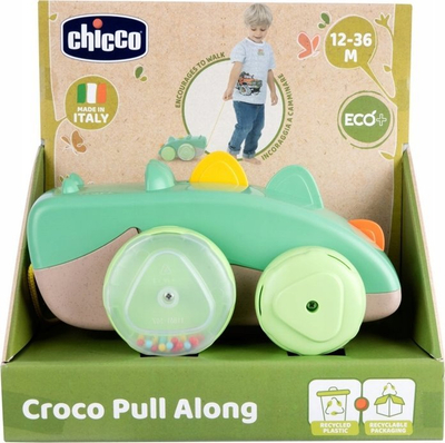 Lodër tërheqëse Chicco Eco+ Pull Along Crocodile, 10-36 muaj, shumëngjyrëshe