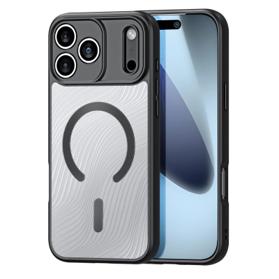 Kapak telefoni Dux Ducis Aimo Mag për iPhone 17 Pro Max, me unazë magnetike MagSafe, i zi