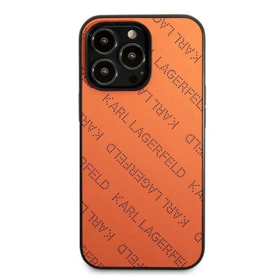 Kuti mbrojtëse Karl Lagerfeld Perforated Allover për iPhone 13 Pro / 13 6.1", hardcase, portokalli