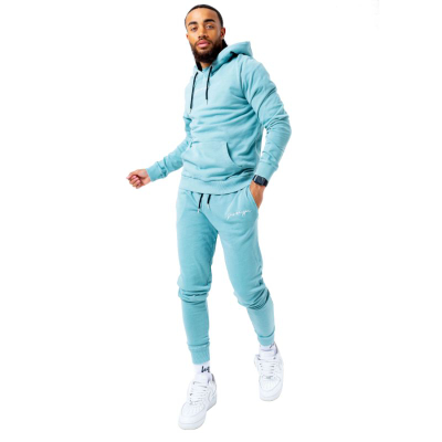 Trenerka Hype Teal Acid Wash për meshkuj, pambuk, teal