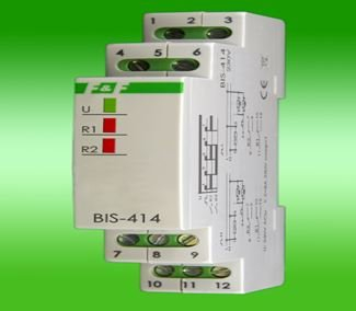 Relé impulsive F&F BIS-414, 230V, 2x10A, për shinë TH35