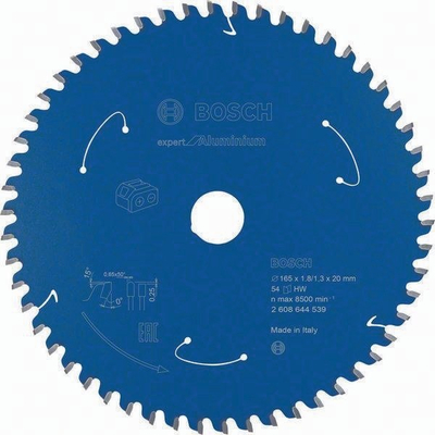 Tehë rrethore Bosch Expert Aluminium 2608902120, 165mm, 54 dhëmbë, blu